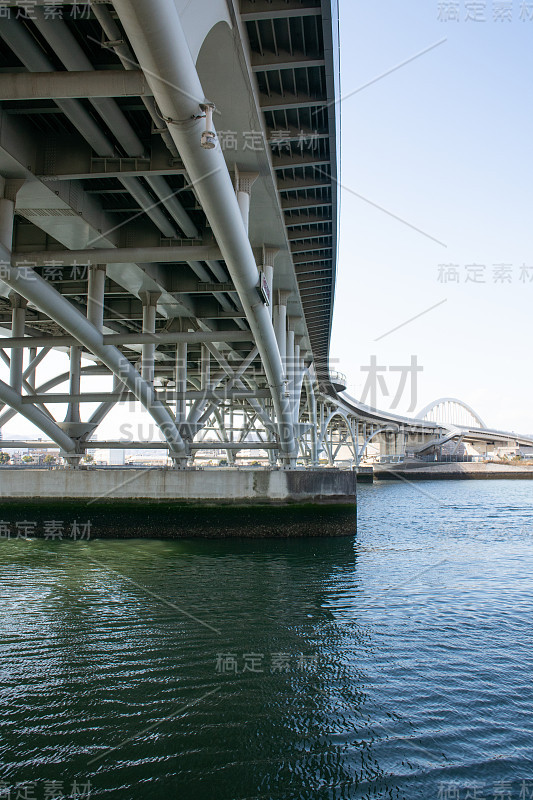 广岛县桥下河边的风景