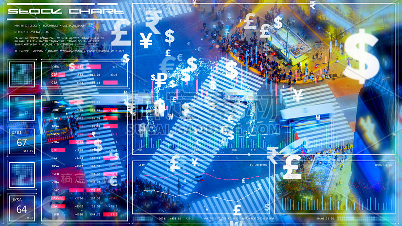 金融技术的概念。Fintech。加密的货币。电子货币。无现金支付