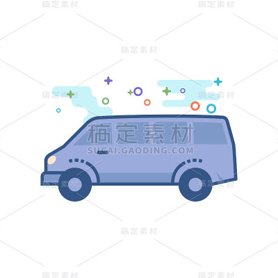 Flat Color Icon - Van car