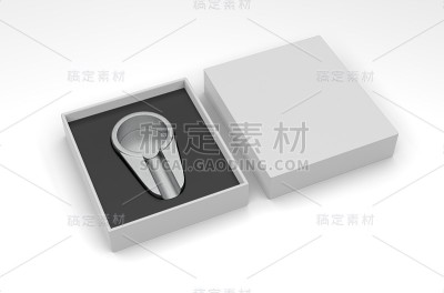 空白雪茄烟灰缸礼盒。3d渲染插图。