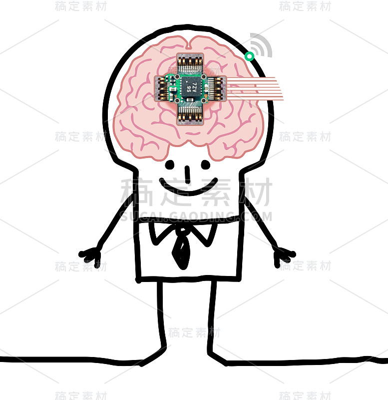 卡通大脑人-科技人