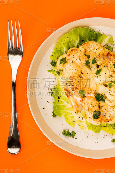 菜花素食或素食牛排