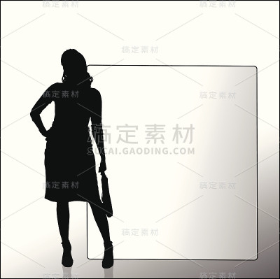 一个女商人的矢量剪影。