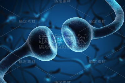 神经元细胞与电脉冲概念。