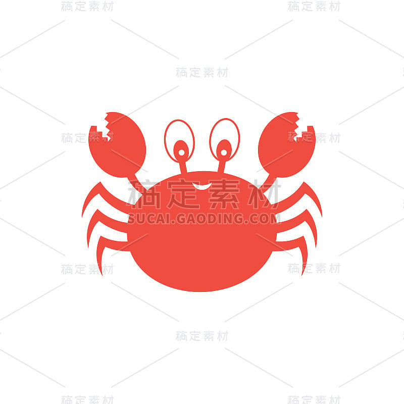 cute red crab vector