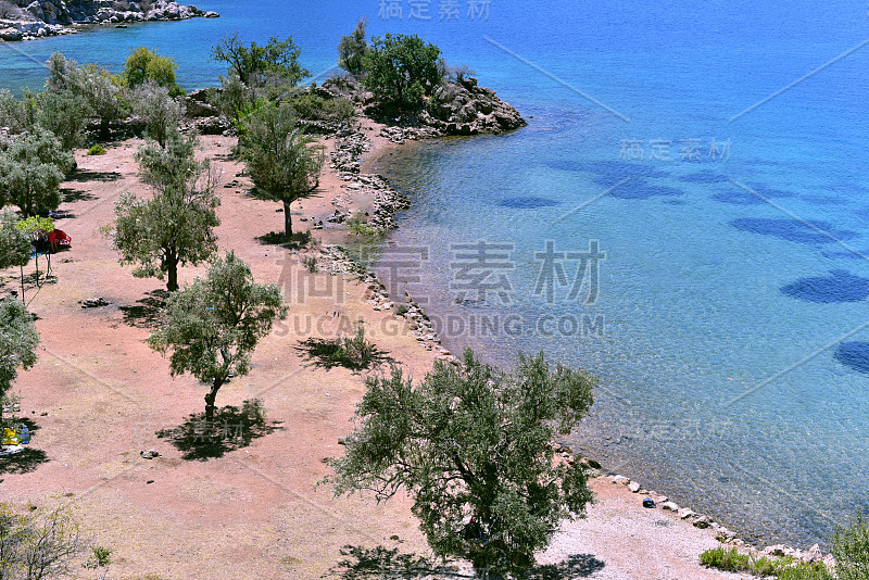 俯瞰Selimiye村，一个可爱的海湾，靠近Marmaris