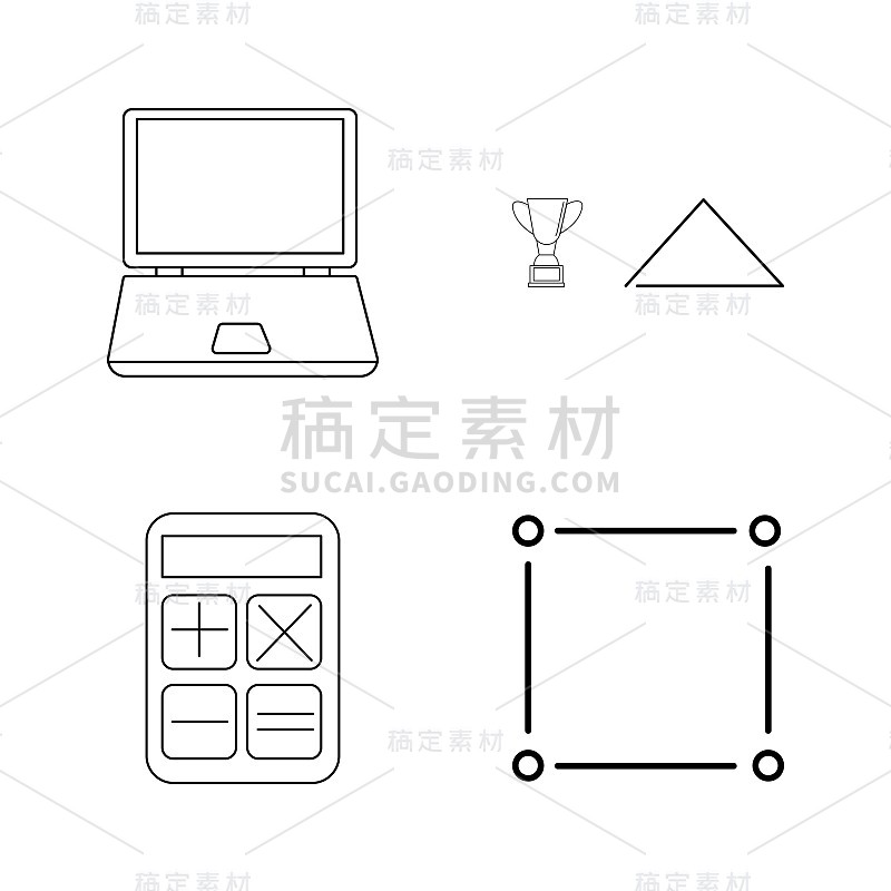 基本内容线性轮廓向量图标集