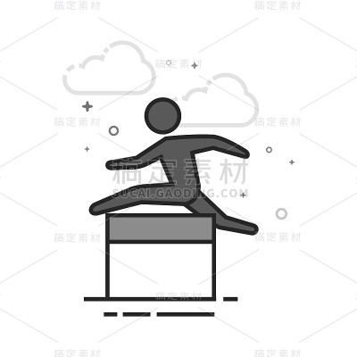 平坦的灰度图标-障碍运行