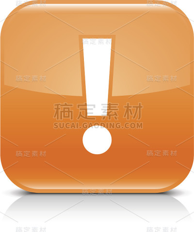 橙色图标感叹号光滑的圆形方形网页按钮