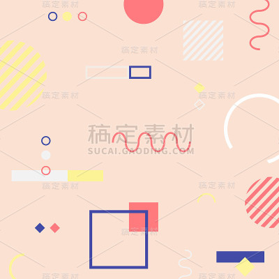 抽象多彩的艺术背景。80年代几何风格的平面和线条设计元素。矢量图