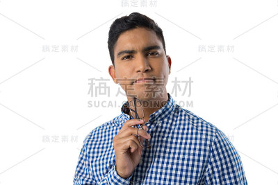 白色背景上的男子肖像