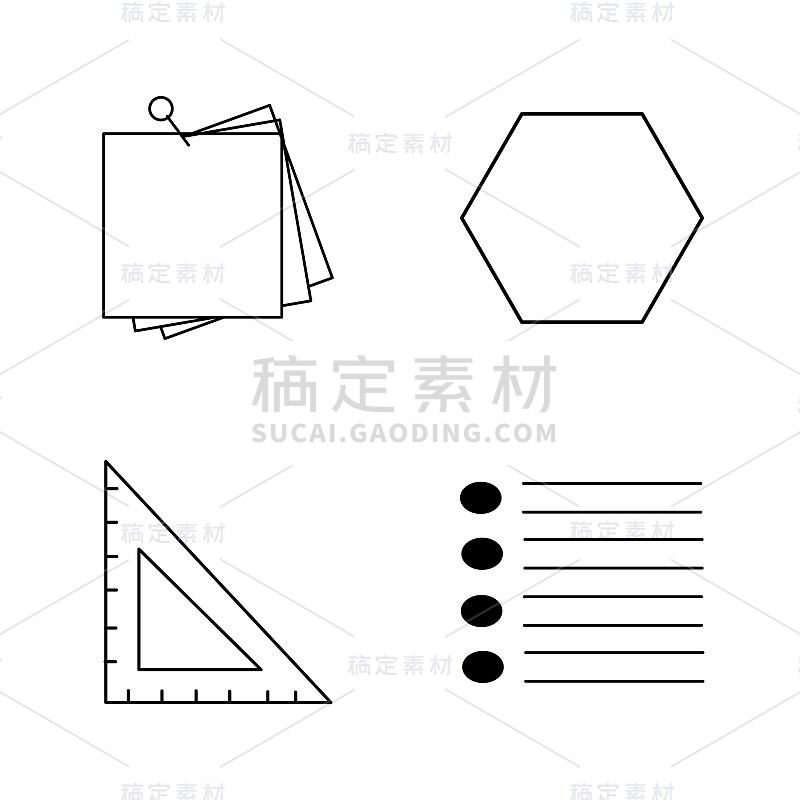 基本内容线性轮廓向量图标集