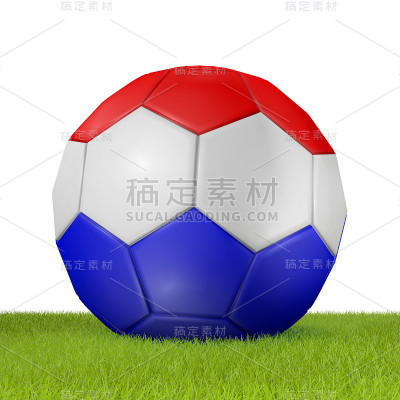 足球-荷兰国旗-2 - 3D渲染