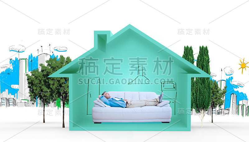 房子模型的合成图像