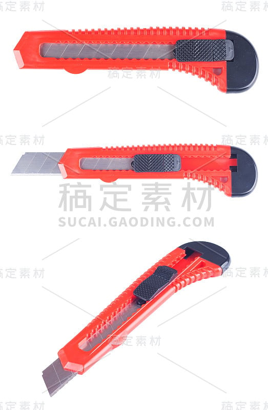 红色手术刀孤立在白色背景上