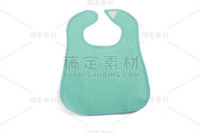 蓝绿色婴儿围嘴孤立在白色的背景