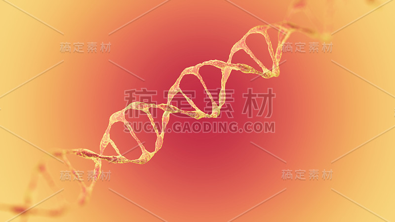 这一场景在显微镜下观察分子DNA在黑暗的背景上。