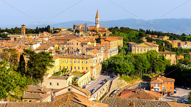 Perugia的全景，Umbria, Italy