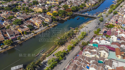 会安古镇全景鸟瞰图