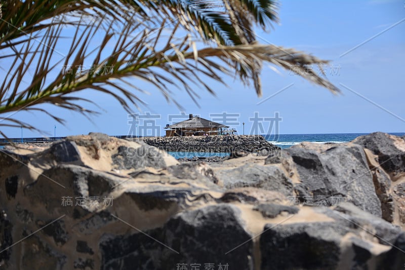 富尔特文图拉的海景，福斯特海滩。Canary Islands.Spain。