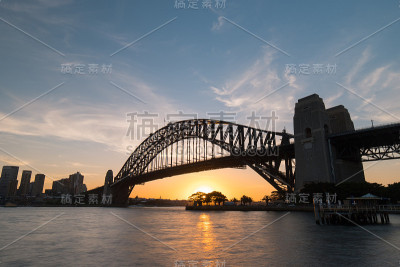 悉尼海港大桥日落