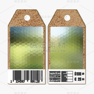 两面矢量标签设计，用硬纸板销售标签