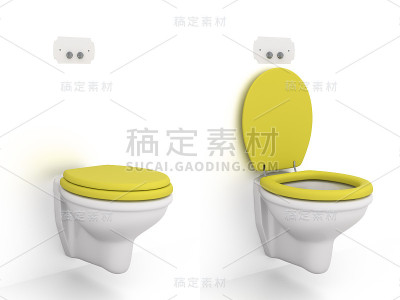 卫生间被隔离在白色背景上。
