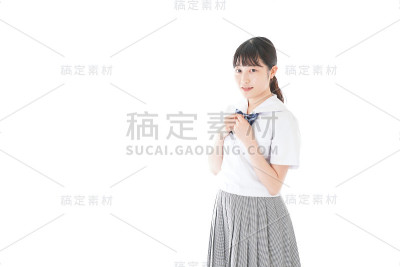 穿着制服的年轻学生肖像