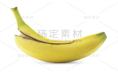 孤立去皮香蕉白色