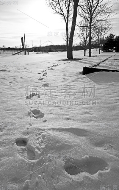 雪地里的脚印