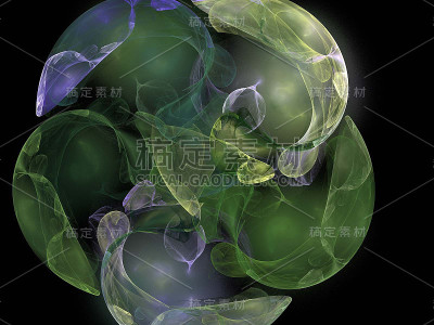 黑色上的数字分形