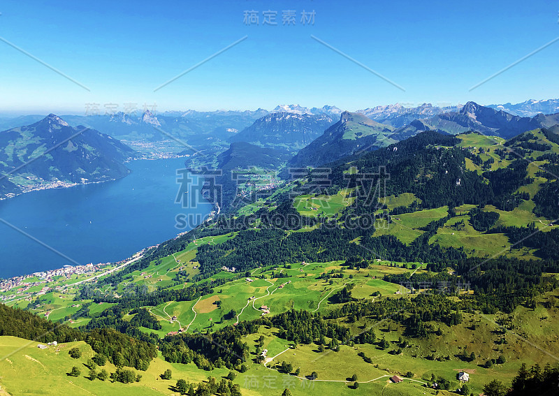 从Buochserhorn山，Buochs - Nidwalden，瑞士的Buochserhorn山