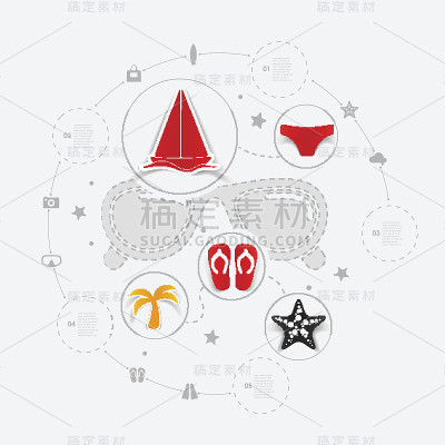 一套夏季旅游图标