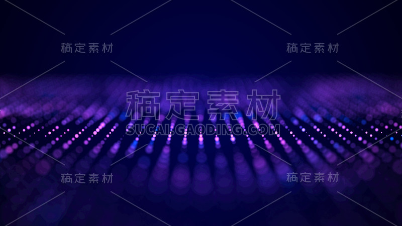 彩色音乐声波。抽象的未来粒子背景。技术动态点背景。3 d渲染。