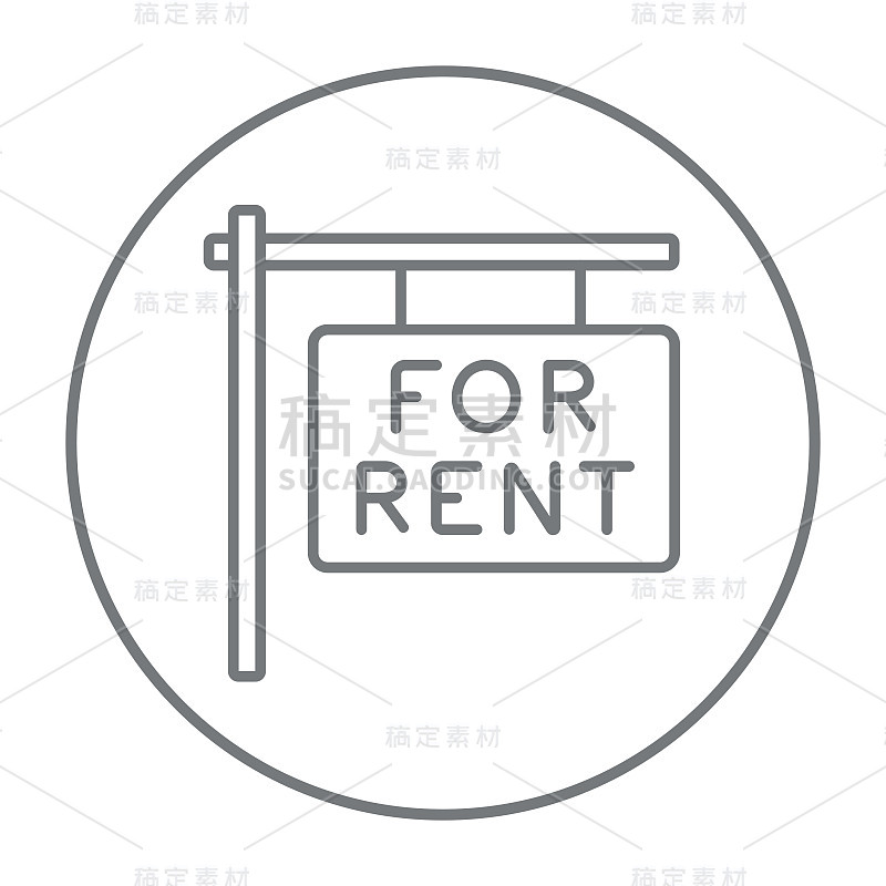 For rent placard line icon