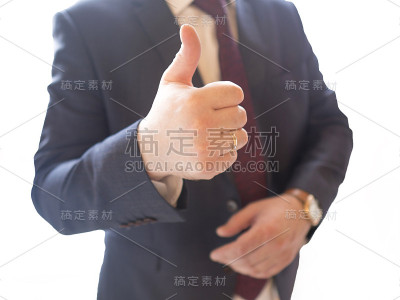 白色背景下穿着西装的成功商人