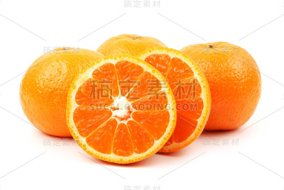 橙色果实孤立在白色背景上