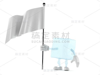 冰立方字符与空白旗