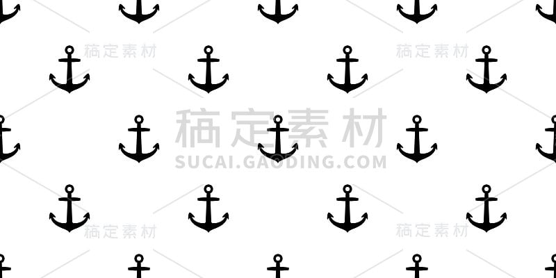 无缝模式锚矢量海洋海洋船孤立的壁纸背景