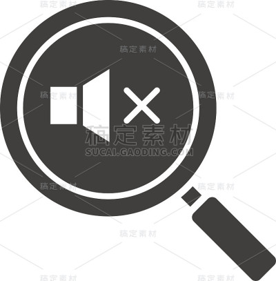 放大镜与扬声器图标