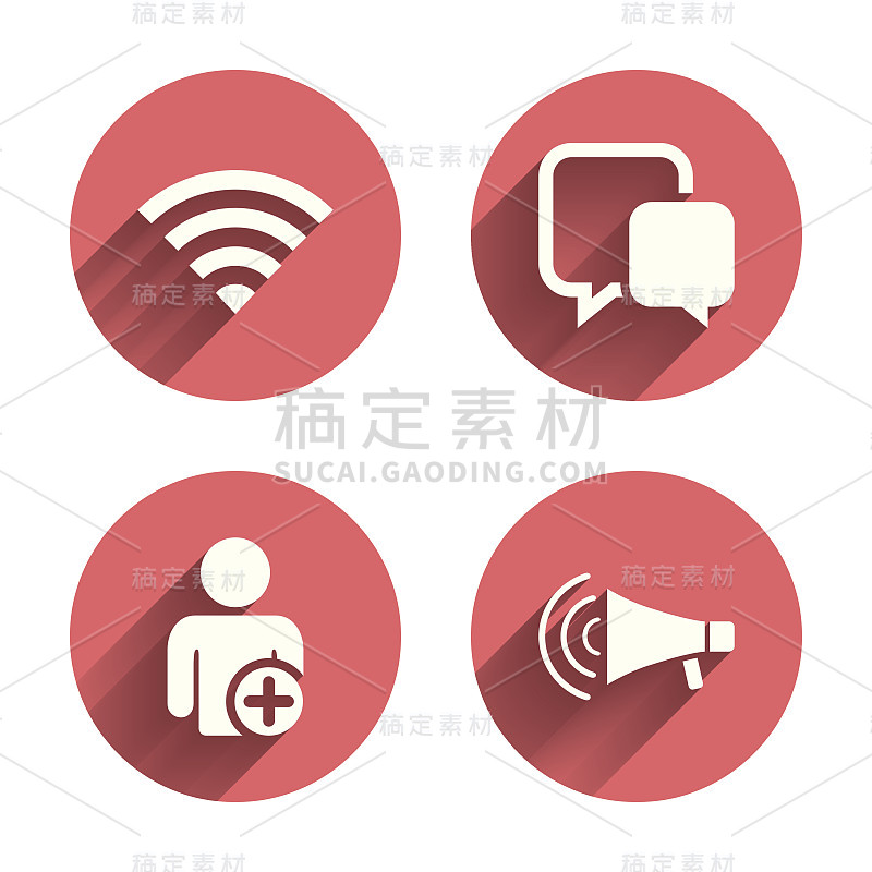 Wifi和聊天泡泡。添加用户,扩音器