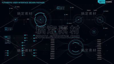 Futuristic user interface design element set 09