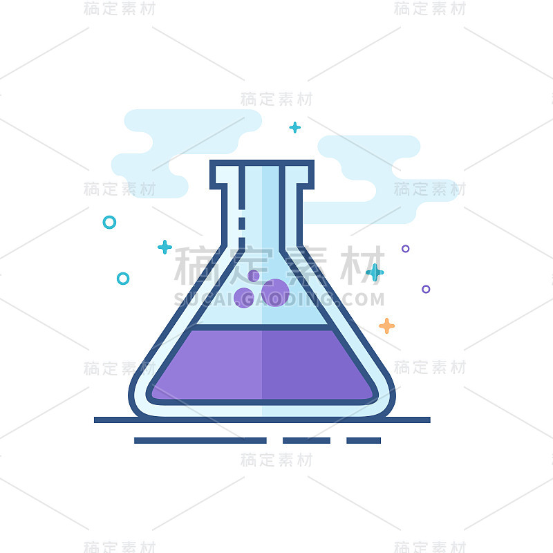 平坦的颜色图标-烧杯