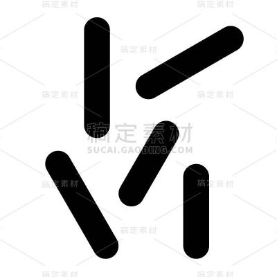 结核病病毒矢量插图，固体风格图标