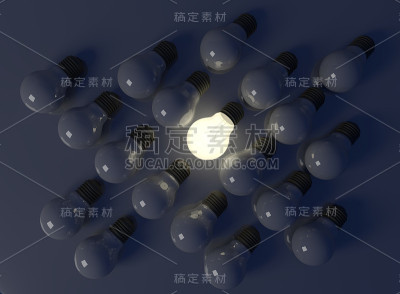 灯泡，3d插图