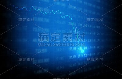 经济危机背景下的股市下跌图