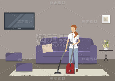 打扫客厅