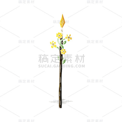 卡通开花的矛