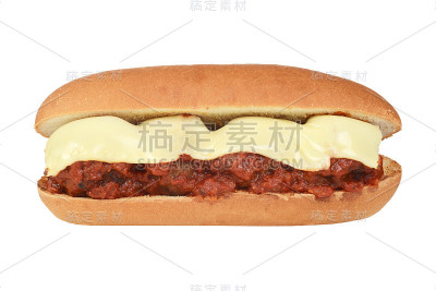 隔离肉丸三明治与奶酪