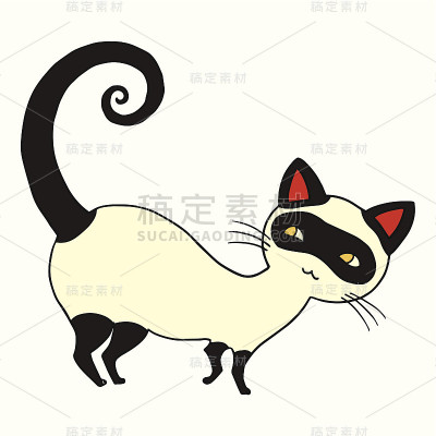 猫孤立矢量图。
